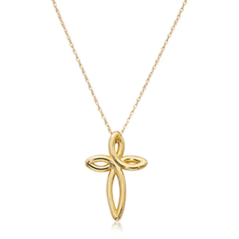 Rose Gold Pendant 14k Gold Open Cross Pendant Necklace