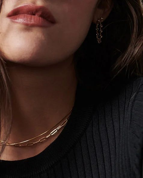 Custom Engraved Jewelry Chunk Box Chain Necklace