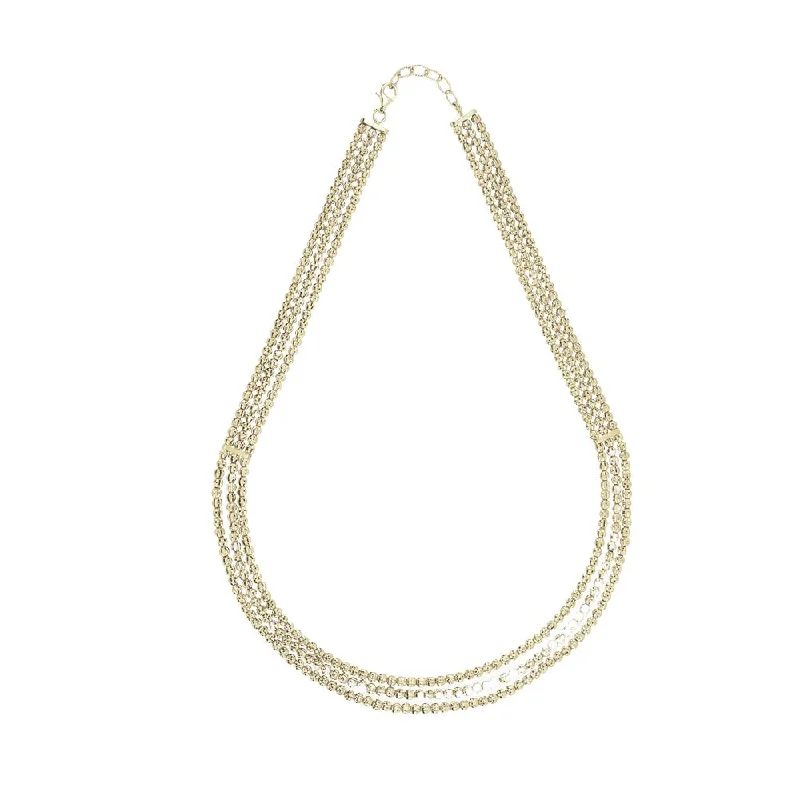 Dainty Cross Necklace Desmos Crystal 3 Row Necklace