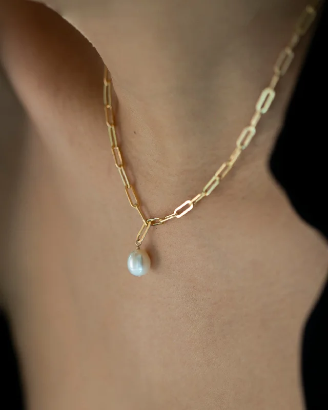 Pearl Drop Earrings Link Pearl Necklace