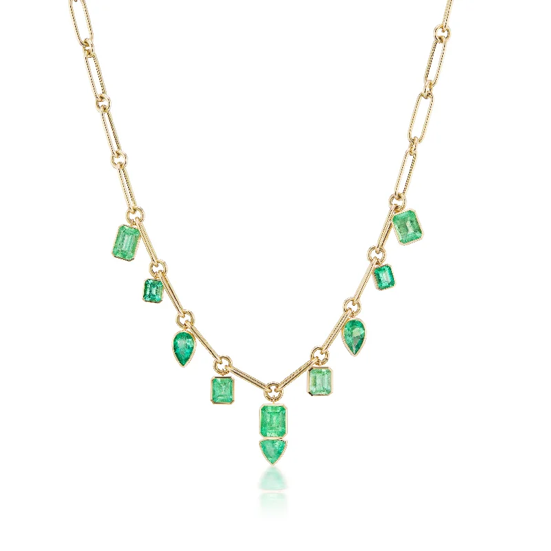 Stylish Gold Cuff Nomad Bezel Necklace