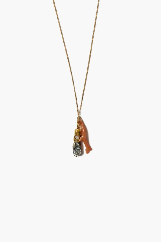 14k Mano Figa Necklace Salmon