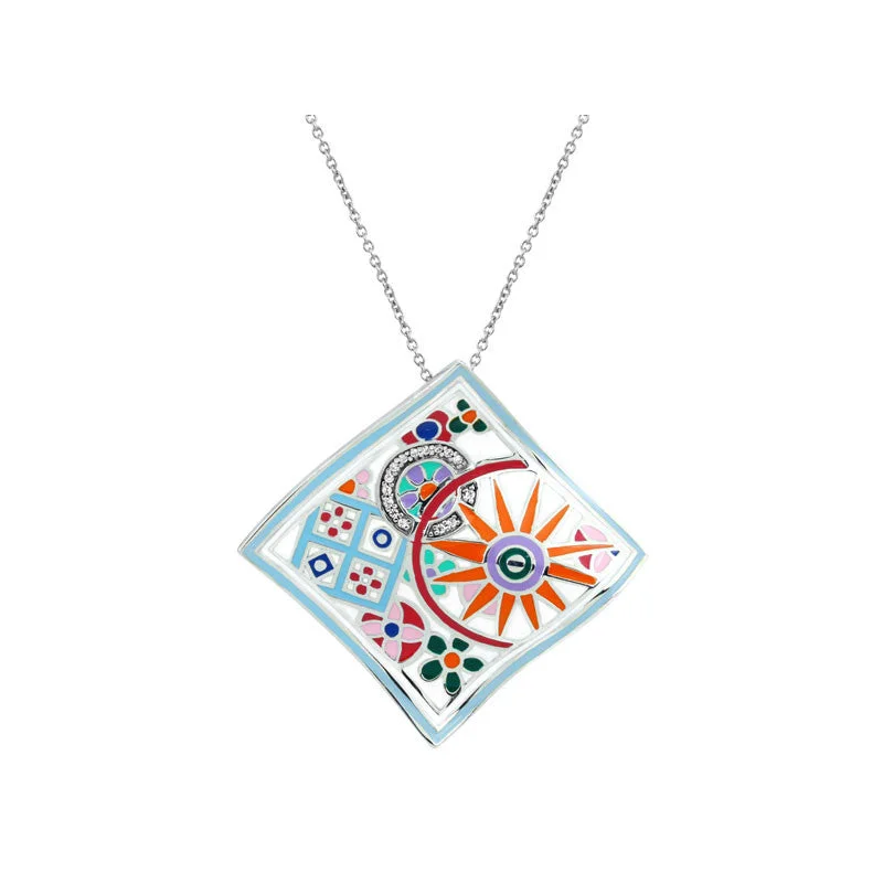 Pashmina Collection Multiple Color Italian Enamel Pendant