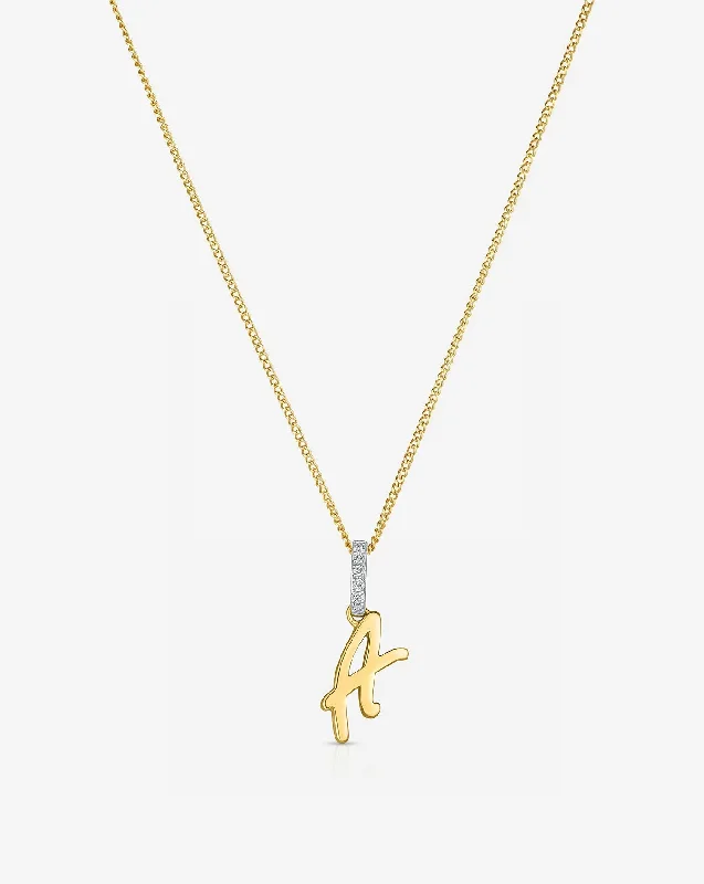 Script Initial Necklace