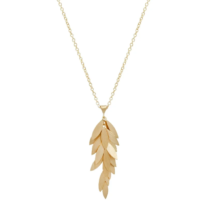 Golden Leaf Cluster Necklace