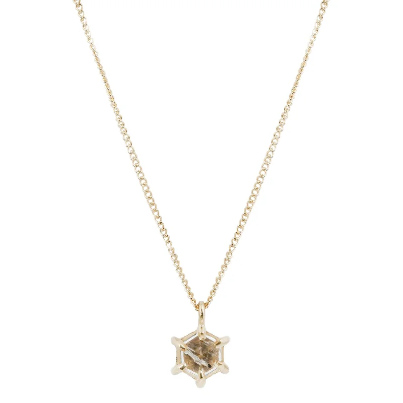 Small Quartz Hexagon Necklace