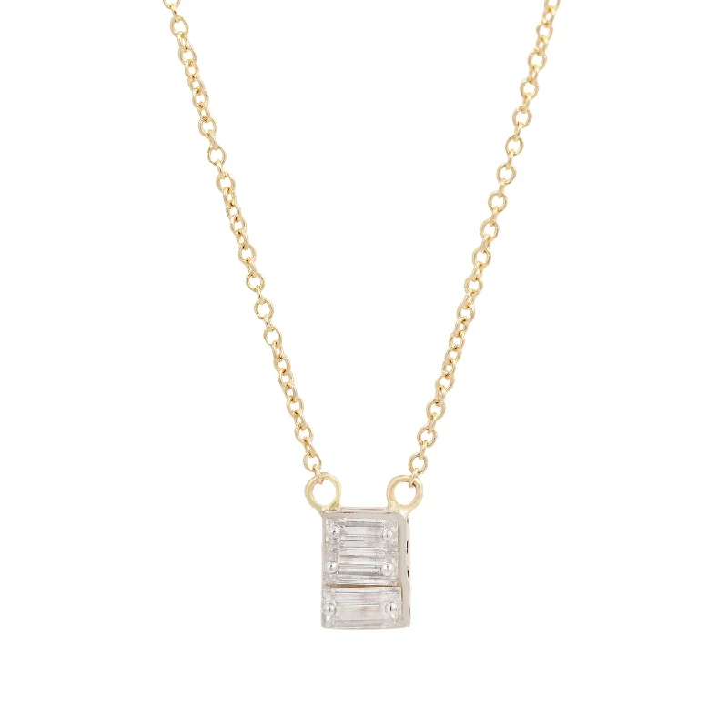 Triple Baguette Diamond Necklace