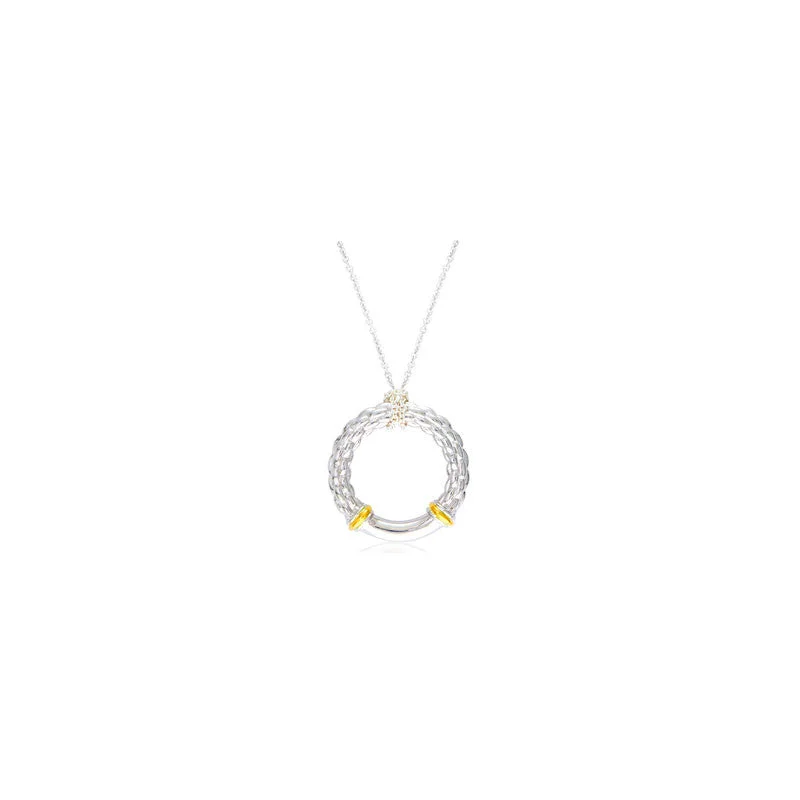 Pietra Collection 18K Yellow Gold Accent Circle Pendant