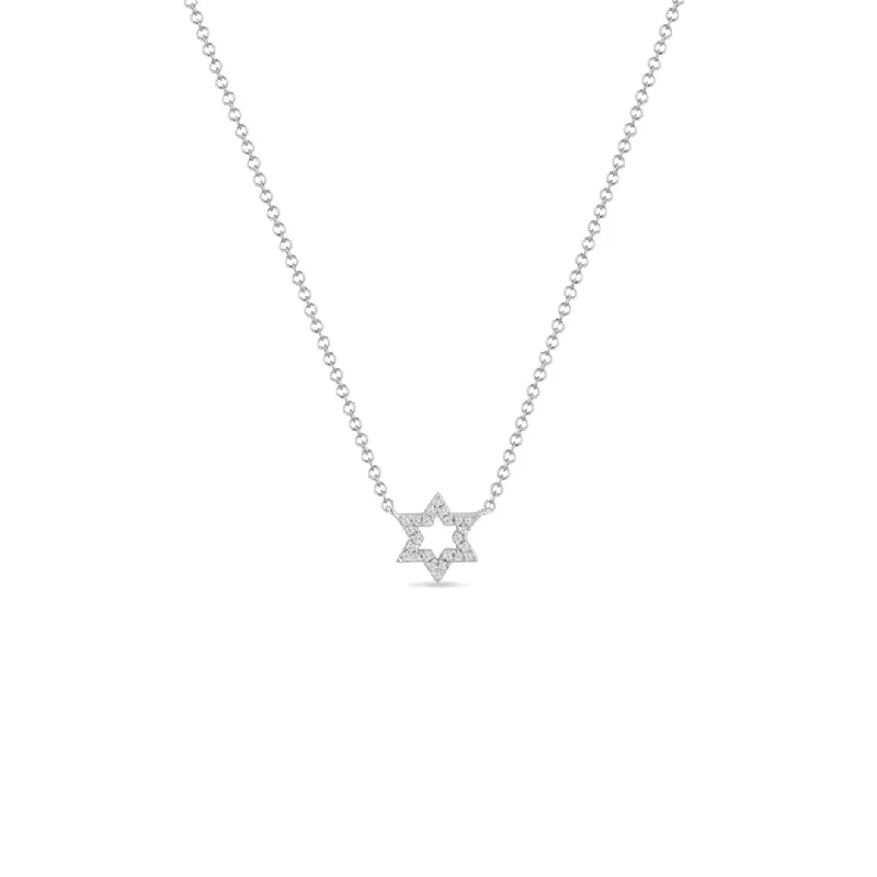 0.07 ctw Diamond Star of David Necklace