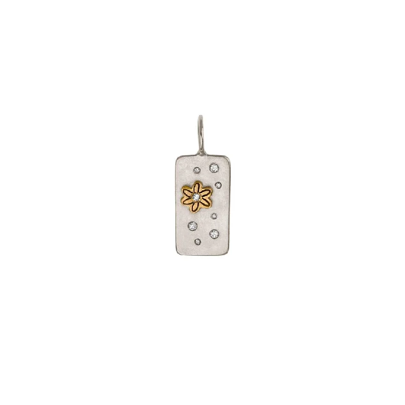 Silver & Gold Diamond Pendant | 10266577