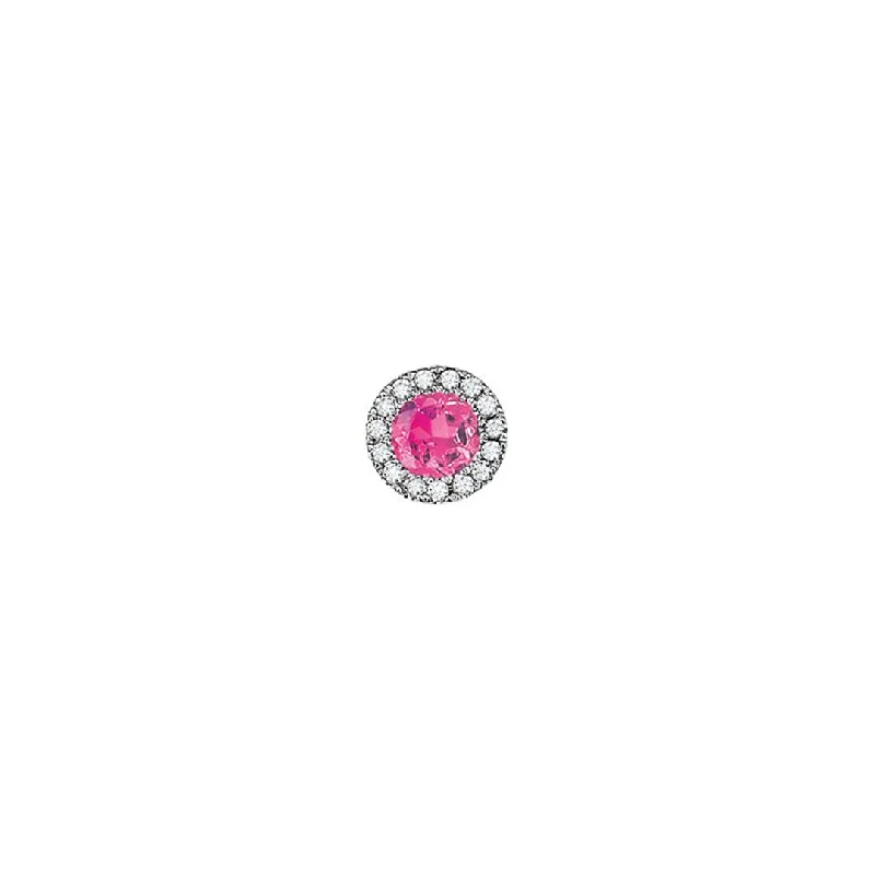 Pink Tourmaline & Diamond Slide Pendant