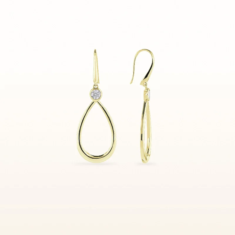 14kt Yellow Gold Teardrop Earrings with Round Gemstones