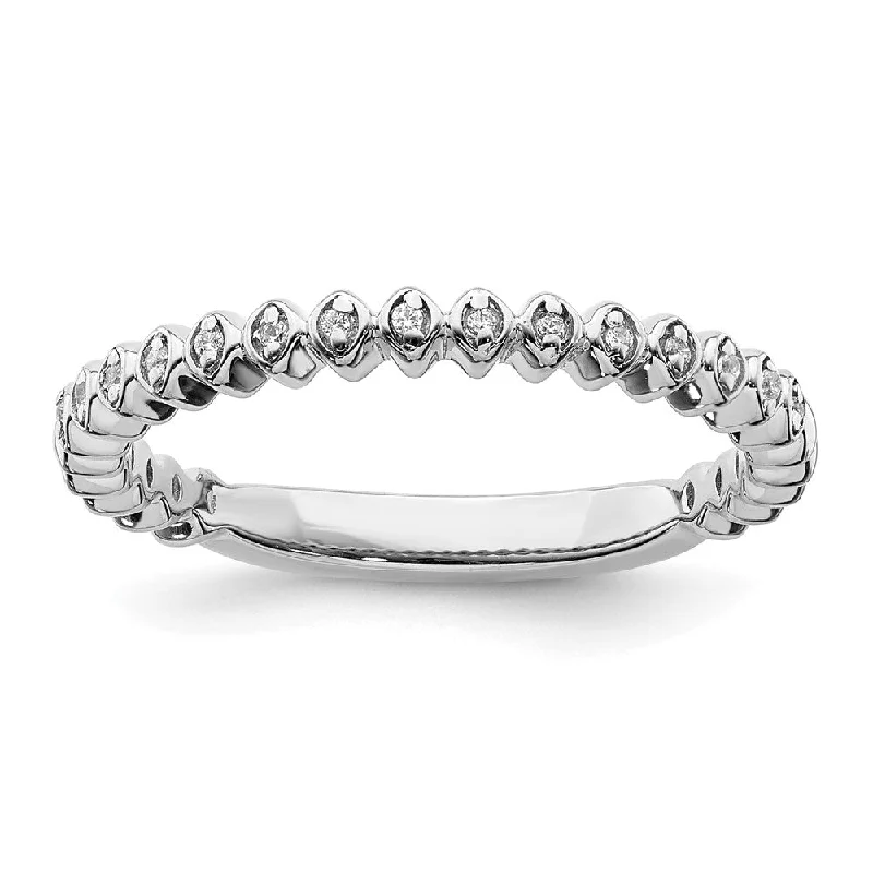 2.25mm 14k White Gold 1/20 Ctw Diamond Stackable Band