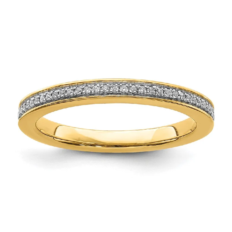 2.25mm 14k Yellow Gold 1/10 Ctw Diamond Stackable Band