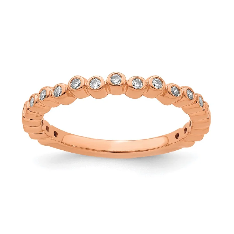 2.5mm 14k Rose Gold 1/10 Ctw Diamond Stackable Band