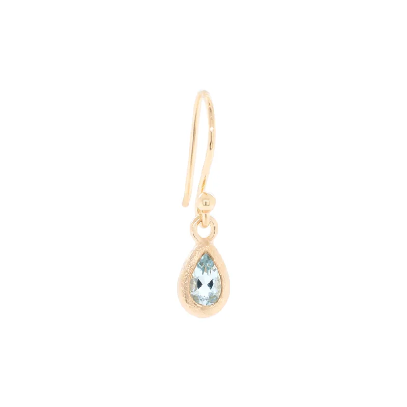 'Boulder' Bezel Pear Gemstone Drop Earrings