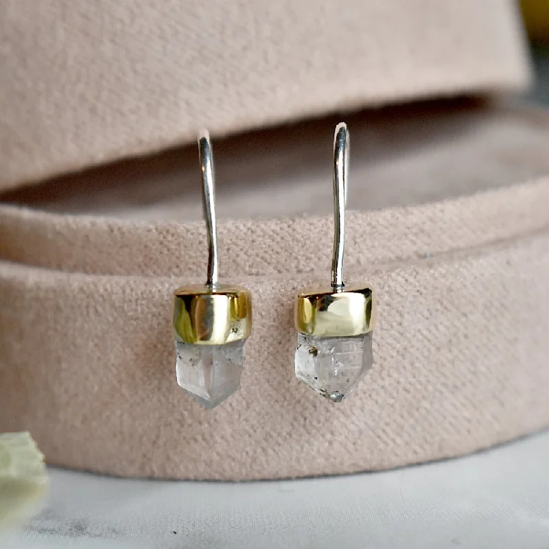 Capped Quartz Drop Earring