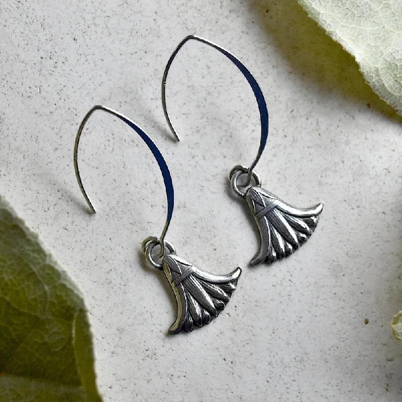 'Egyptian Revival' Silver Drop Earrings