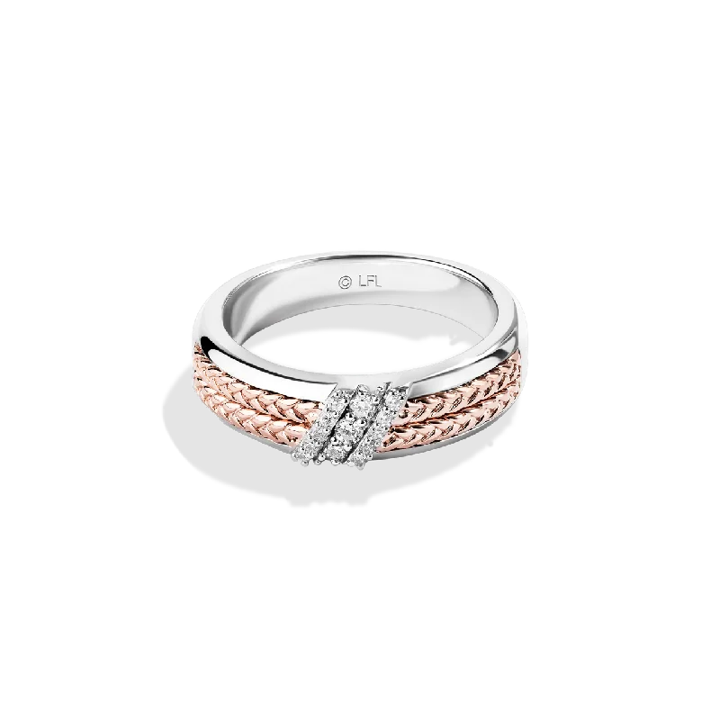 Dainty Cross Necklace I LOVE YOU, WOMEN'S BAND 1/10 CT.TW. White Diamonds, True Two Tone Silver and 10K Rose Gold Dainty Cross Necklace I LOVE YOU, WOMEN'S BAND 1/10 CT.TW. White Diamonds, True Two Tone Silver and 10K Rose Gold