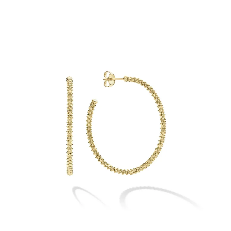 Elegant Pearl Earrings Lagos 18k Caviar Gold Small Hoop Earrings