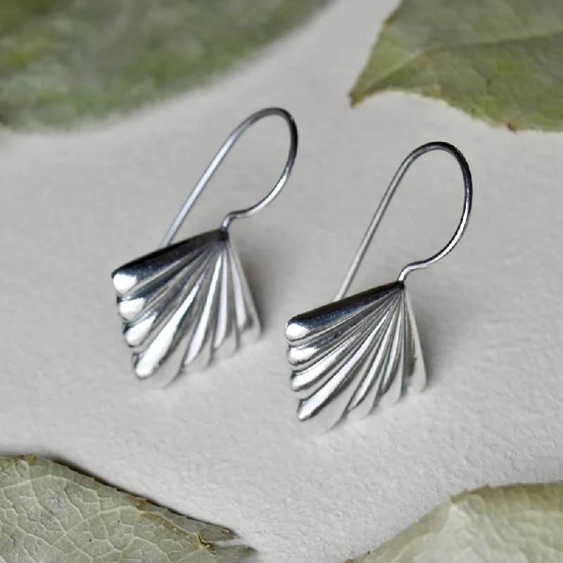 'Radiating Lines' Die Struck Silver Earrings