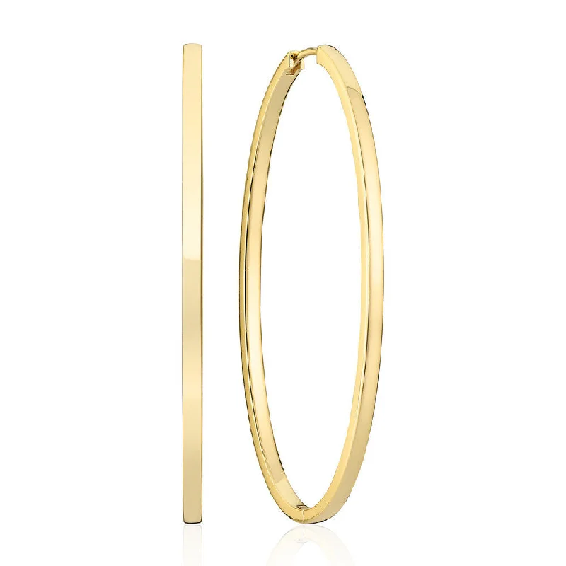 Marquise Diamond Ring Ellisse Pianura Grande 18K Gold Plated Hoops