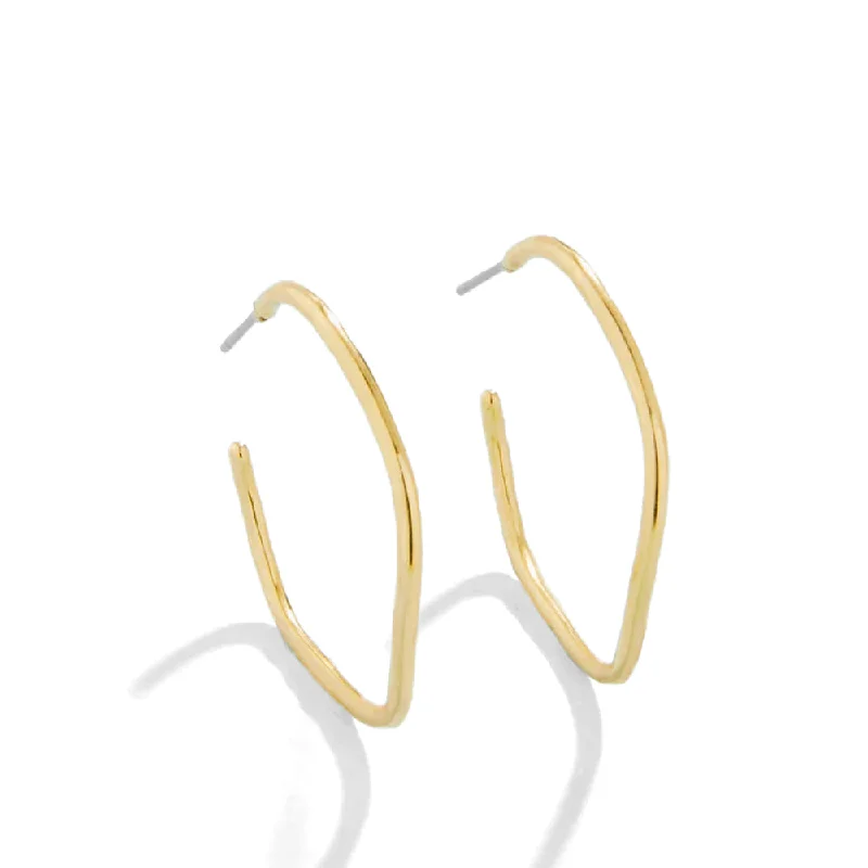 Black Diamond Necklace Spartina Splash Ripple Wave Hoop Earrings 32mm Gold