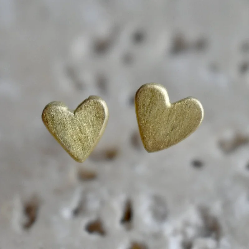 Tiny Gold Heart Studs