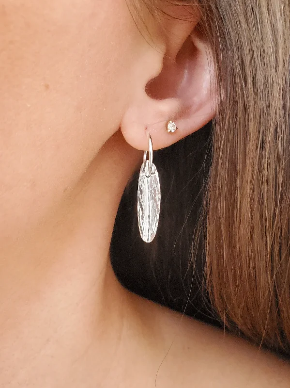 Engraved Gold Ring "Willow" Small Earring Hoops