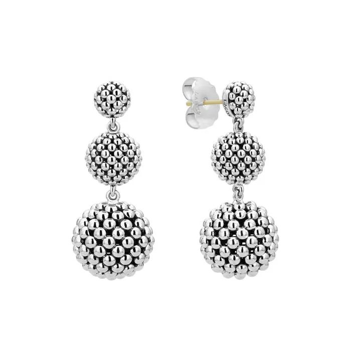 Classic Gold Earrings LAGOS Caviar Drop Earrings in Sterling Silver