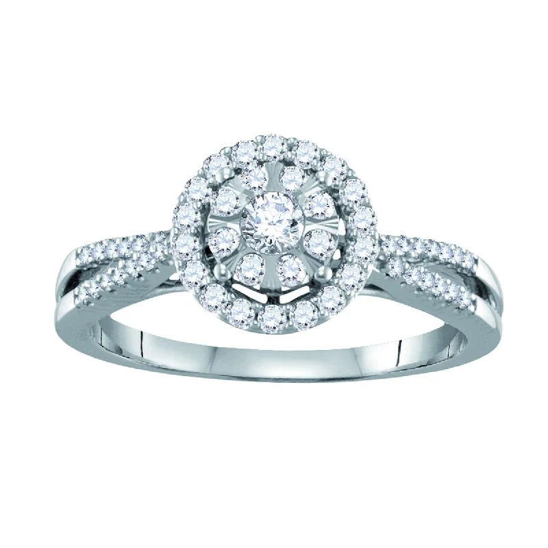 1/2 CTW Diamond Engagement Ring in 10KT White Gold