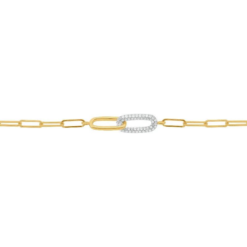 14K GOLD DIAMOND EMMA PAPERCLIP BRACELET