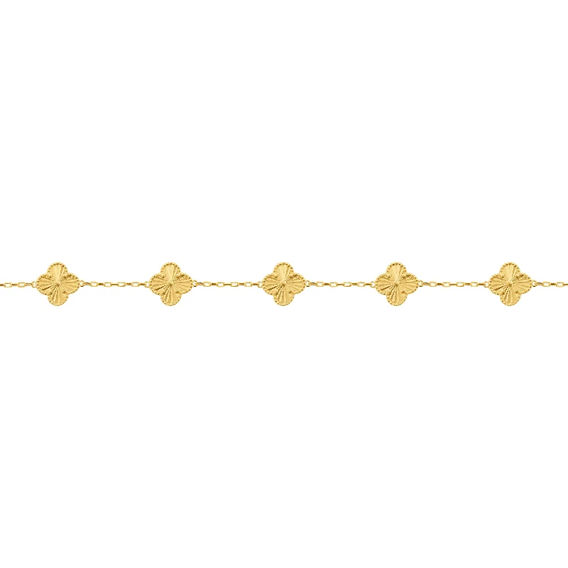 14K GOLD SMALL CARLIE CLOVER BRACELET