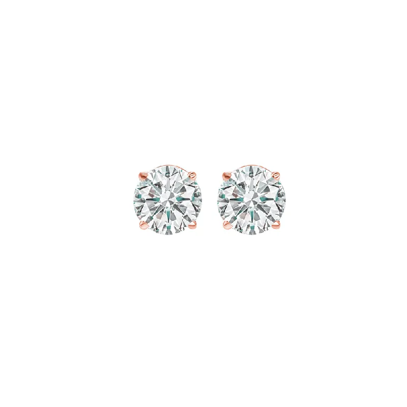 Classic Diamond Band 14Kt Rose Gold Diamond 1/3Ctw Earring