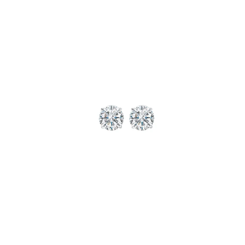 Handcrafted Gemstone Jewelry 14Kt White Gold Diamond 1/10Ctw Earring