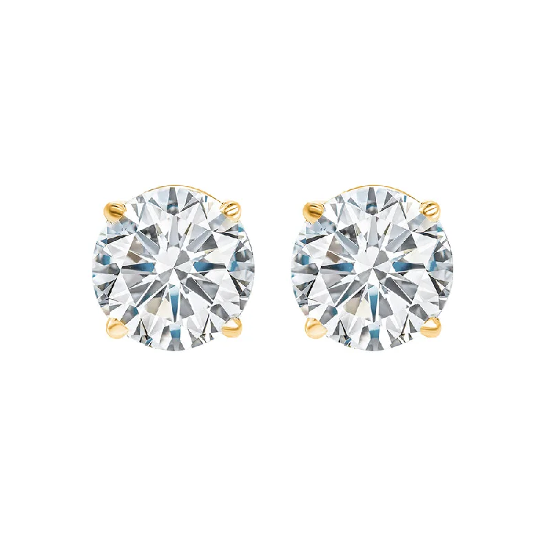 Round Cut Diamond 14Kt Yellow Gold Diamond 1 1/4Ctw Earring