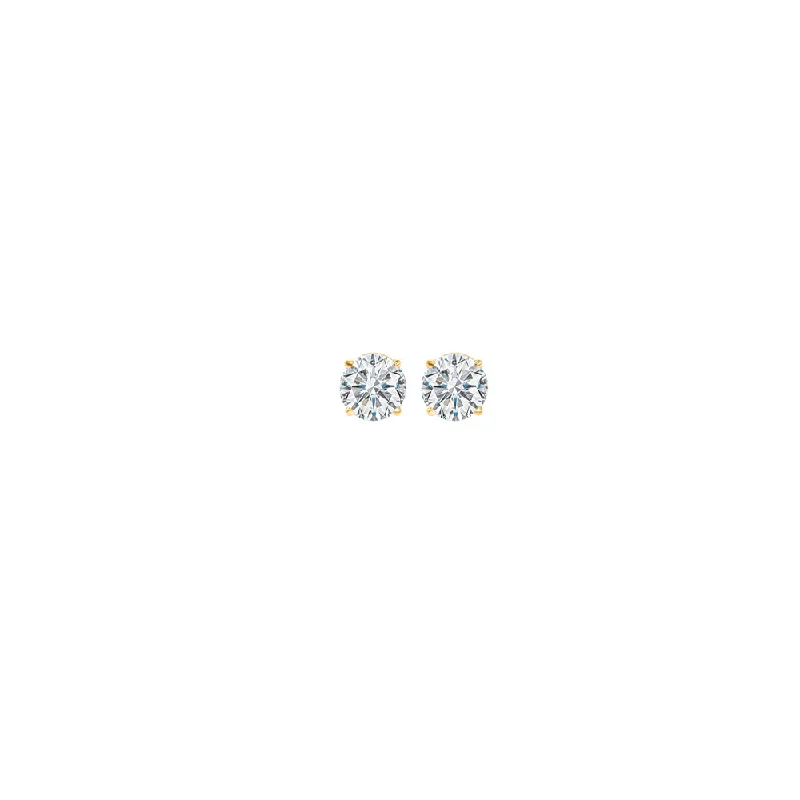 Diamond Halo Necklace 14Kt Yellow Gold Diamond 1/20Ctw Earring