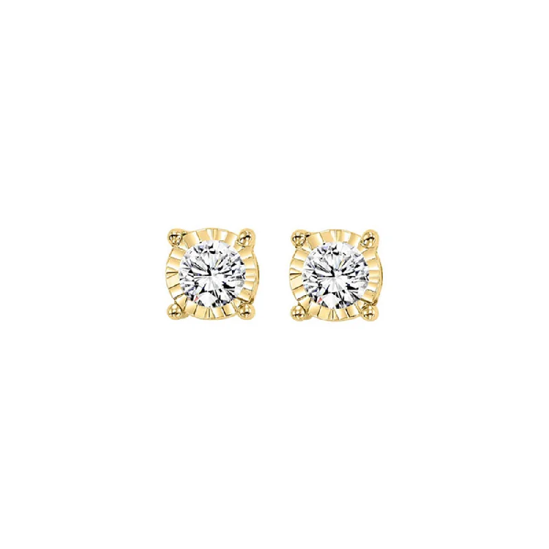 Classic Gold Pendant 14Kt Yellow Gold Diamond 1/2Ctw Earring