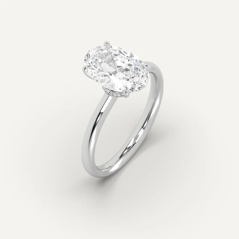Gold Rope Bracelet 3 carat Oval Cut Diamond Ring