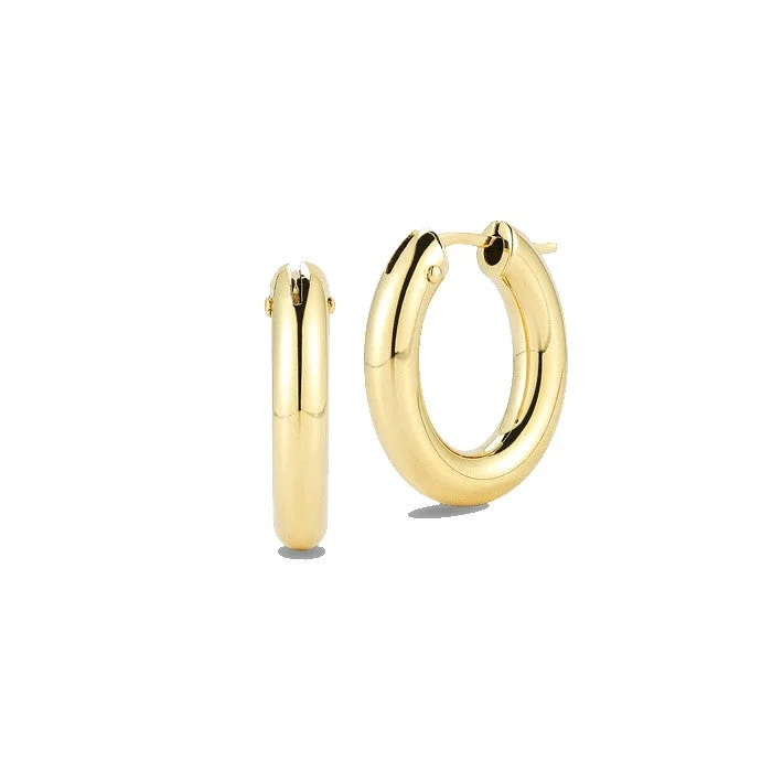 Fashion Drop Earrings Roberto Coin Perfect Oval Hoop Earrings in 18K Yellow Gold