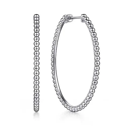 Black Diamond Necklace Gabriel & Co. 50MM Bujukan Oval Classic Hoop Earrings in Sterling Silver