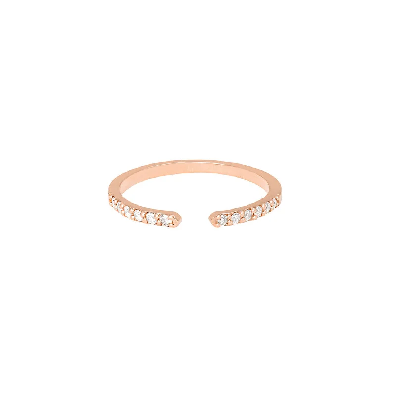 Open Pave 18K Rosegold Ring w. Diamonds