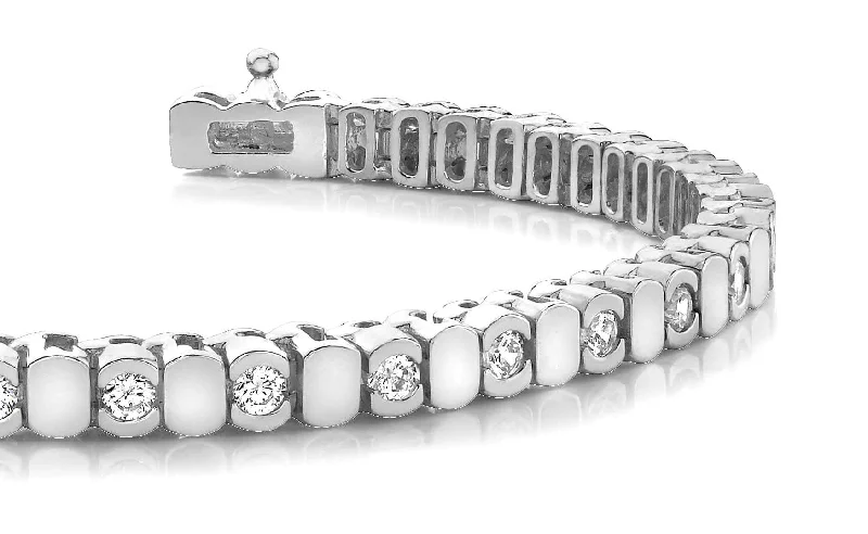 Alternating Bezel Diamond Bracelet with 5.00 ct.(finished) 4.0mm