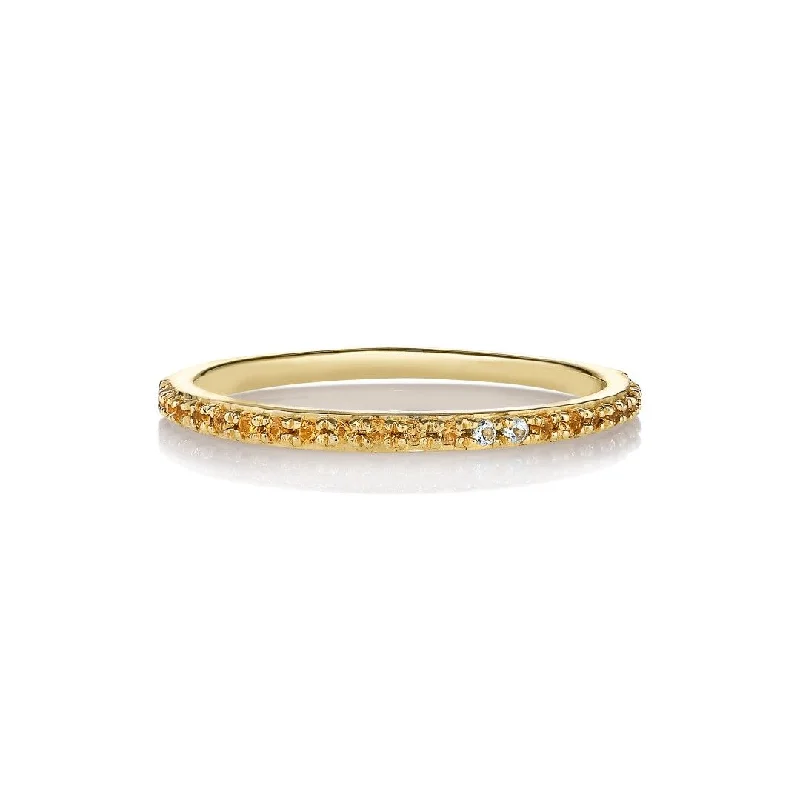 Layered Gold Pendant Sarah Lil Orange 14K Rosegold Ring w. Sapphires & Topaz