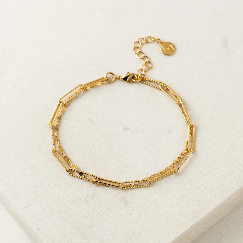 Arlo Paperclip Layered Bracelet