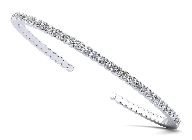 Brilliant Cut Round Diamond Flexible Bangle Diamond  with 2.46 ct.(finished) 2.2mm