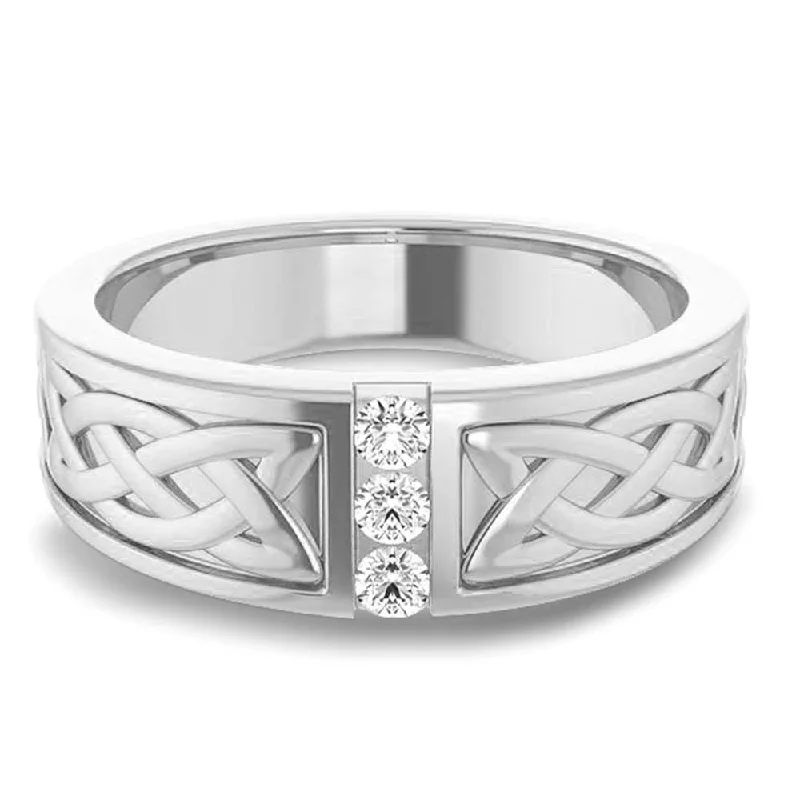 Celtic Knot Design 0.20 ctw Round Diamond Men's Ring