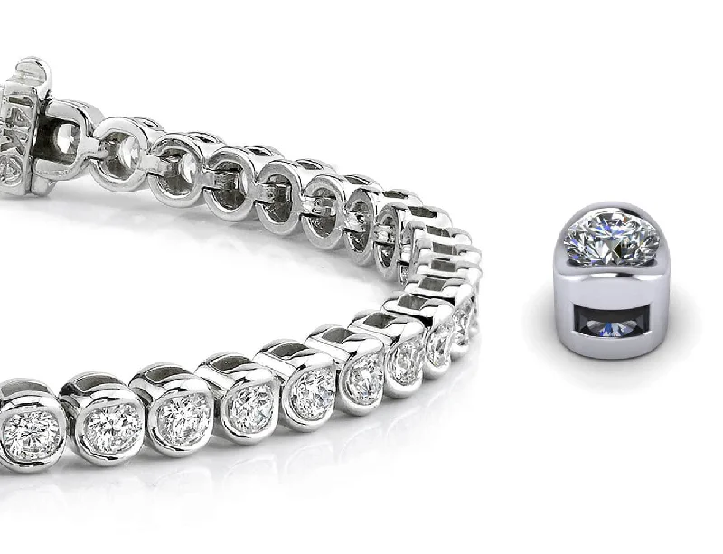 Channel Set Round Diamond  Tennis Bracelet with 3.06 ct.(finished) 2.6mm