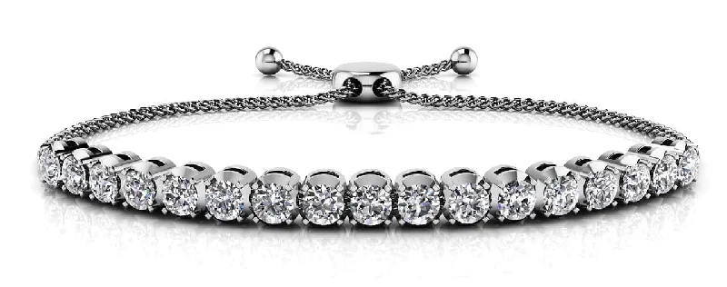 Classic 4 Prong Adjustable Diamond Bracelet with 2.04 ct.(finished) 3.2mm