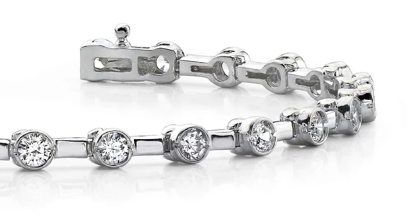 Classic Column Link Bezel Set Diamond Bracelet with 3.00 ct.(finished) 3.2mm